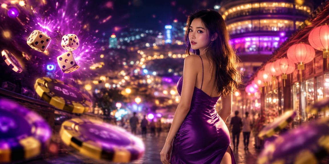 Người chơi trải nghiệm trò Tài Xỉu tại chợ đêm Đà Lạt về đêm trên điện thoại
