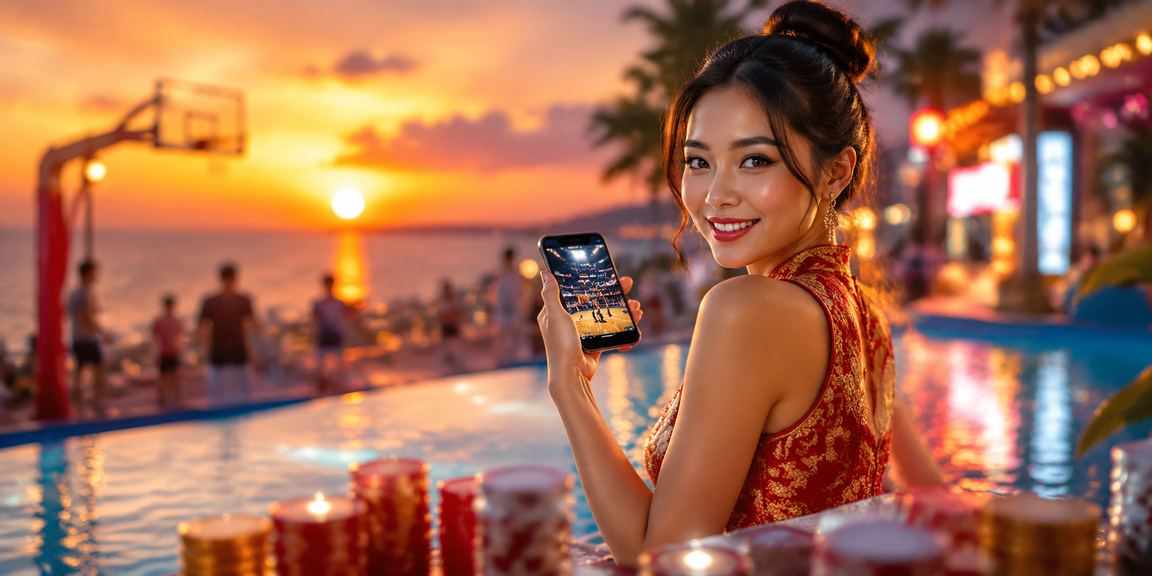 Không khí lễ hội cá cược bóng rổ tại Mũi Né – người chơi theo dõi kèo thể thao
